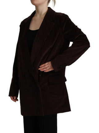 Elegant Burgundy Double-breasted Trench Coat