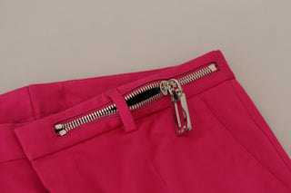 Chic Pink Cotton Blend Trousers