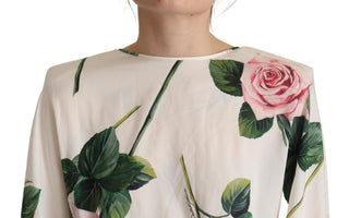 Elegant Silk Floral A-line Dress