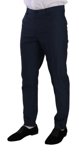 Elegant Slim Fit Dress Pants In Dark Blue