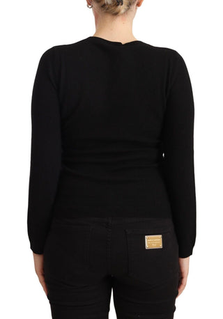 Elegant Black Long Sleeve Pullover Sweater