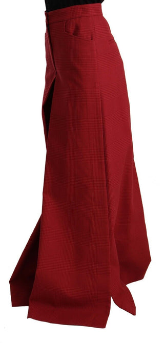 Elegant High Waist Wide Leg Pants In Red