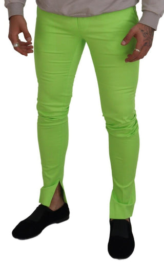 Elegant Light Green Cotton Chinos