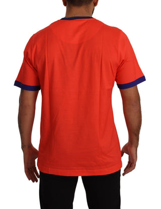 Elegant Orange Crew Neck Logo Tee