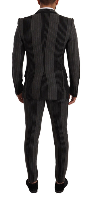 Elegant Striped Three-piece Suit