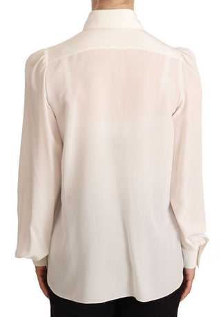 Elegant Silk Top In Off White