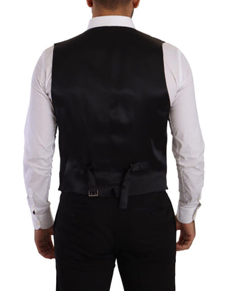 Elegant Grey Double-breasted Dress Vest