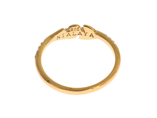 Elegant Gold Plated Sterling Silver Cz Ring