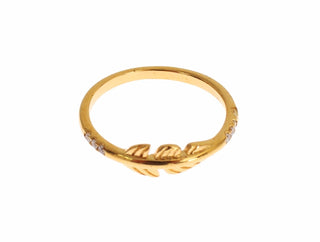 Elegant Gold Plated Sterling Silver Cz Ring