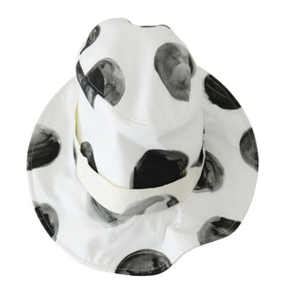 Polka Dot Cotton Bucket Hat - White & Black