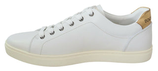 Elegant White Leather Low-Top Sneakers