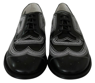 Elegant Black And White Derby Shoes