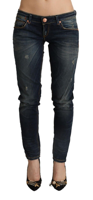 Chic Dark Blue Slim Fit Denim For Style Aficionados