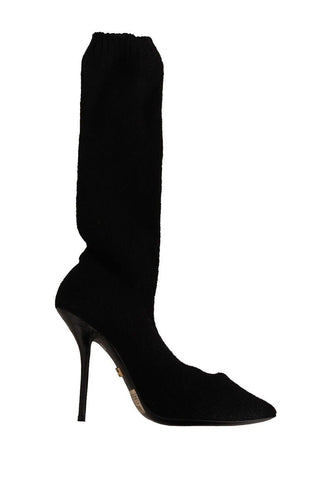 Elegant Stretch Socks Boots In Black