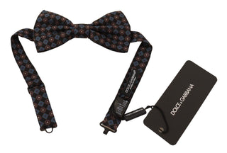 Elegant Black Silk Bow Tie With Unique Metal Clasp