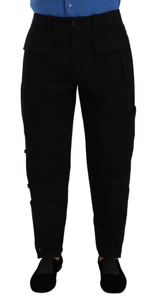 Chic Black Cargo Pants With Stretch Comfort