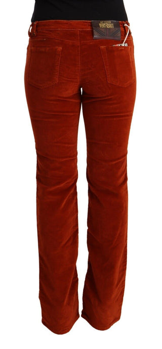 Chic Red Low Waist Straight Cut Jeans