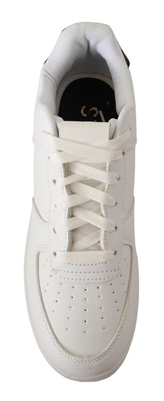 Chic White Leather Low Top Sneakers