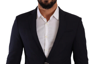 Elegant Slim Fit Dark Blue Blazer