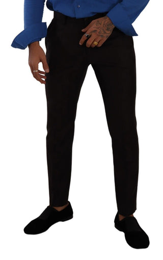 Elegant Bordeaux Slim-fit Wool Dress Pants