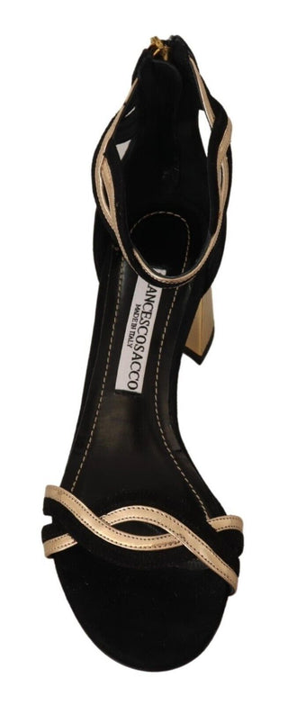 Elegant Suede Leather Heeled Sandals