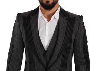 Elegant Striped Three-piece Suit