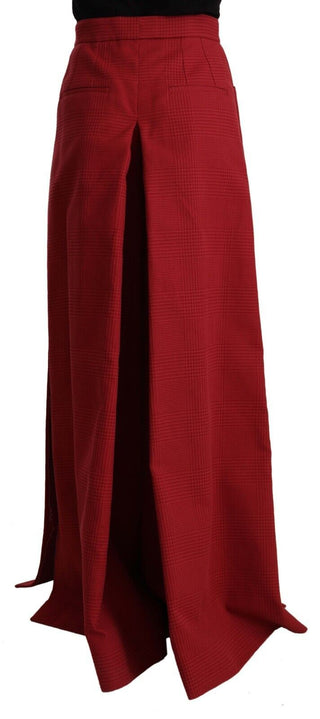 Elegant High Waist Wide Leg Pants In Red