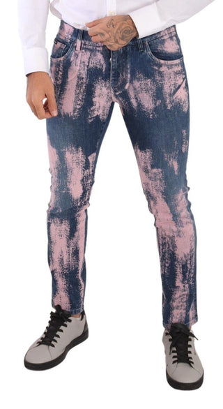 Elegant Skinny Slim Fit Denim Jeans In Tie Dye