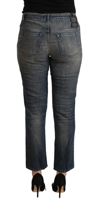 Chic Cropped Mid-waist Denim Jeans