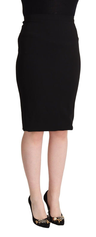 Chic High Waist Pencil Skirt In Black