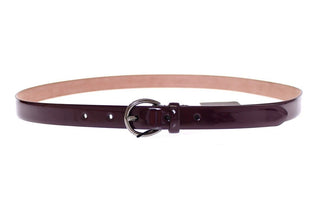 Elegant Purple Leather Belt - Italian Elegance