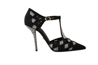 Elegant Crystal-embellished Suede Pumps