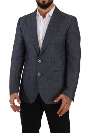 Elegant Slim Fit Two-button Blue Blazer