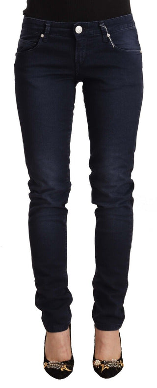 Chic Low Waist Skinny Denim In Blue