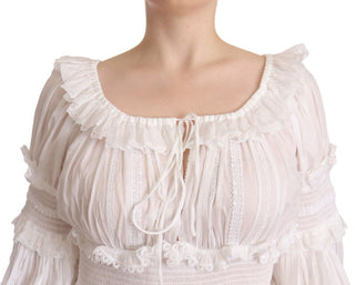 Elegant Off-shoulder Ruffled Dress In White
