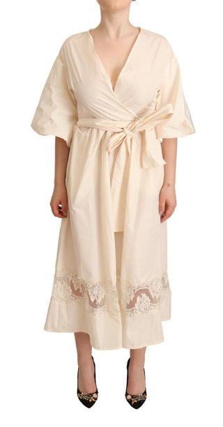Elegant Off White Maxi Wrap Dress