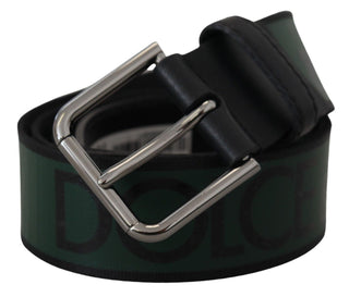 Chic Black And Green Designer Belt With Dg Logo