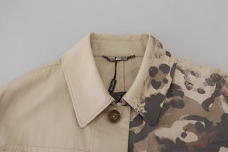 Elegant Beige Cotton Button-down Shirt