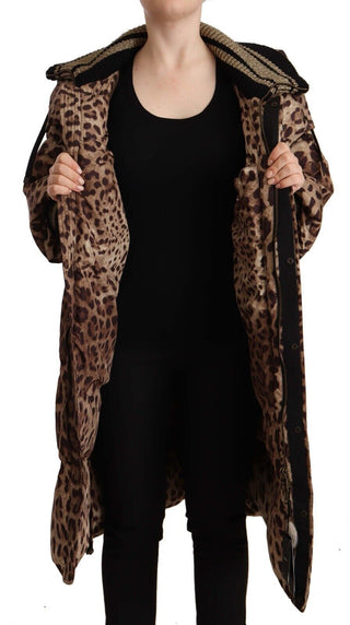 Elegant Leopard Print Long Jacket