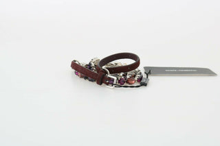 Elegant Leather Crystal-embellished Belt