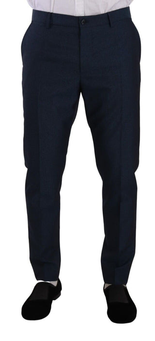 Elegant Slim Fit Dress Pants In Dark Blue