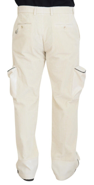 Elegant Off White Cotton Blend Pants
