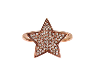 Dazzling Pink Gold Plated Sterling Silver Cz Ring