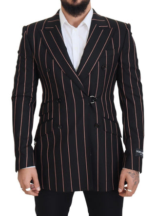 Elegant Slim Fit Double-breasted Black Blazer