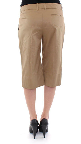 Elegant Beige Cotton Shorts For Women