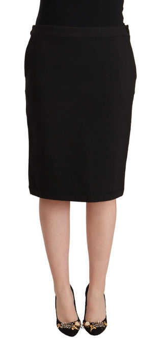 Chic Black Pencil Skirt Knee Length