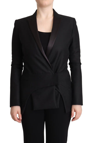 Elegant Black Double-breasted Blazer