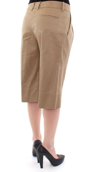 Elegant Beige Cotton Shorts For Women