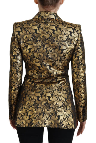 Elegant Black And Gold Floral Jacket