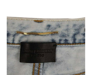 Saint Laurent Clothing Blue / W29 Women's Blue Cotton Snow Wash Denim Jeans